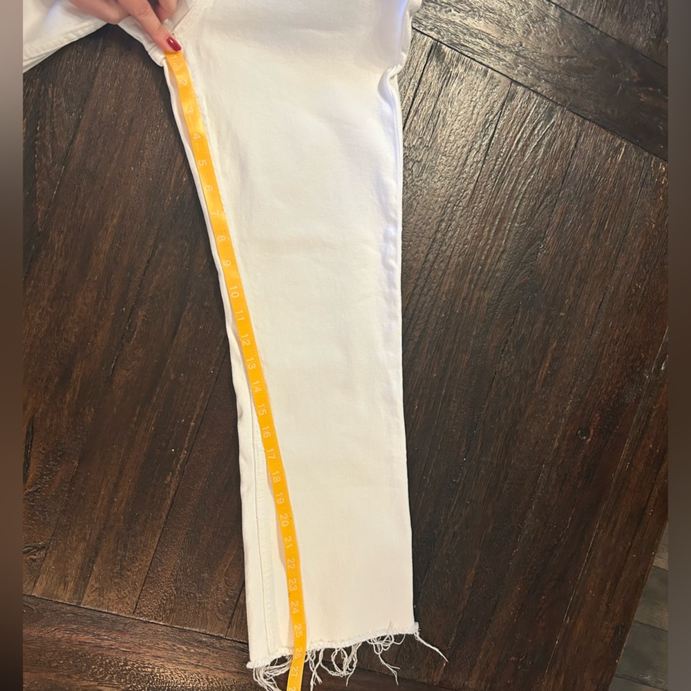 Zara White Frayed Hem Denim Pants - Picture 3 of 11